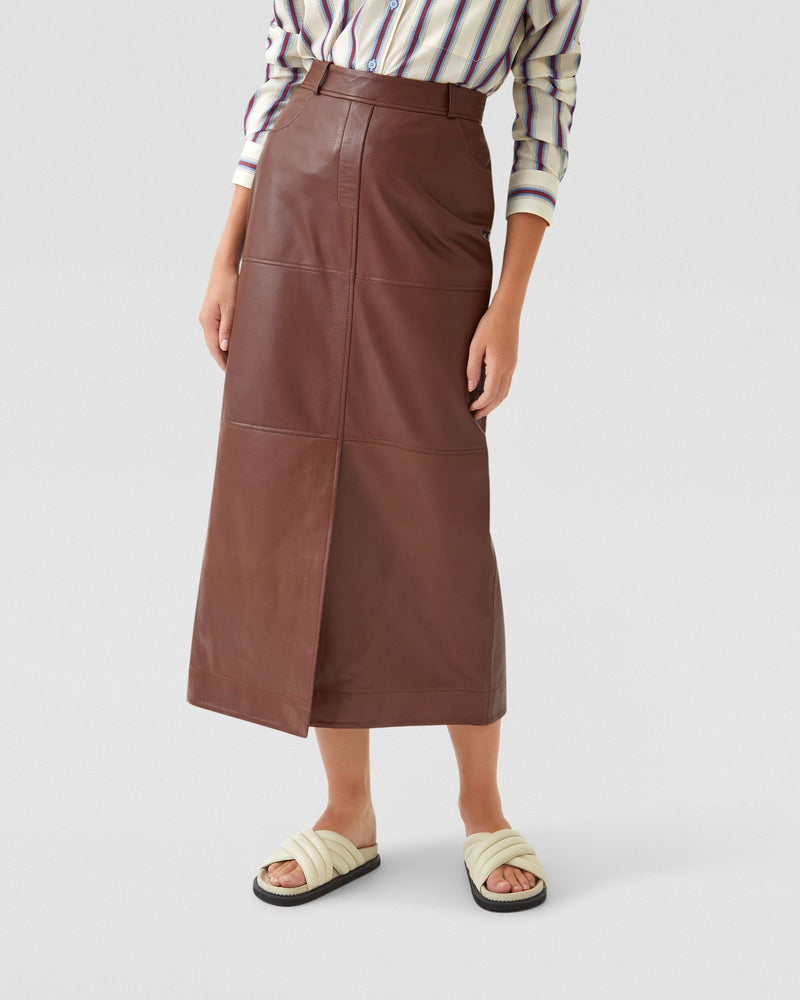 ANNA NAPPA LEATHER PENCIL SKIRT WOMENS SKIRTS