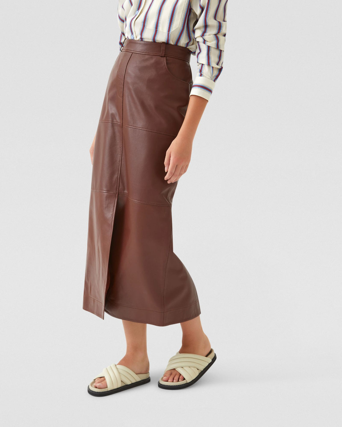 ANNA NAPPA LEATHER PENCIL SKIRT WOMENS SKIRTS