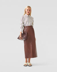 ANNA NAPPA LEATHER PENCIL SKIRT WOMENS SKIRTS