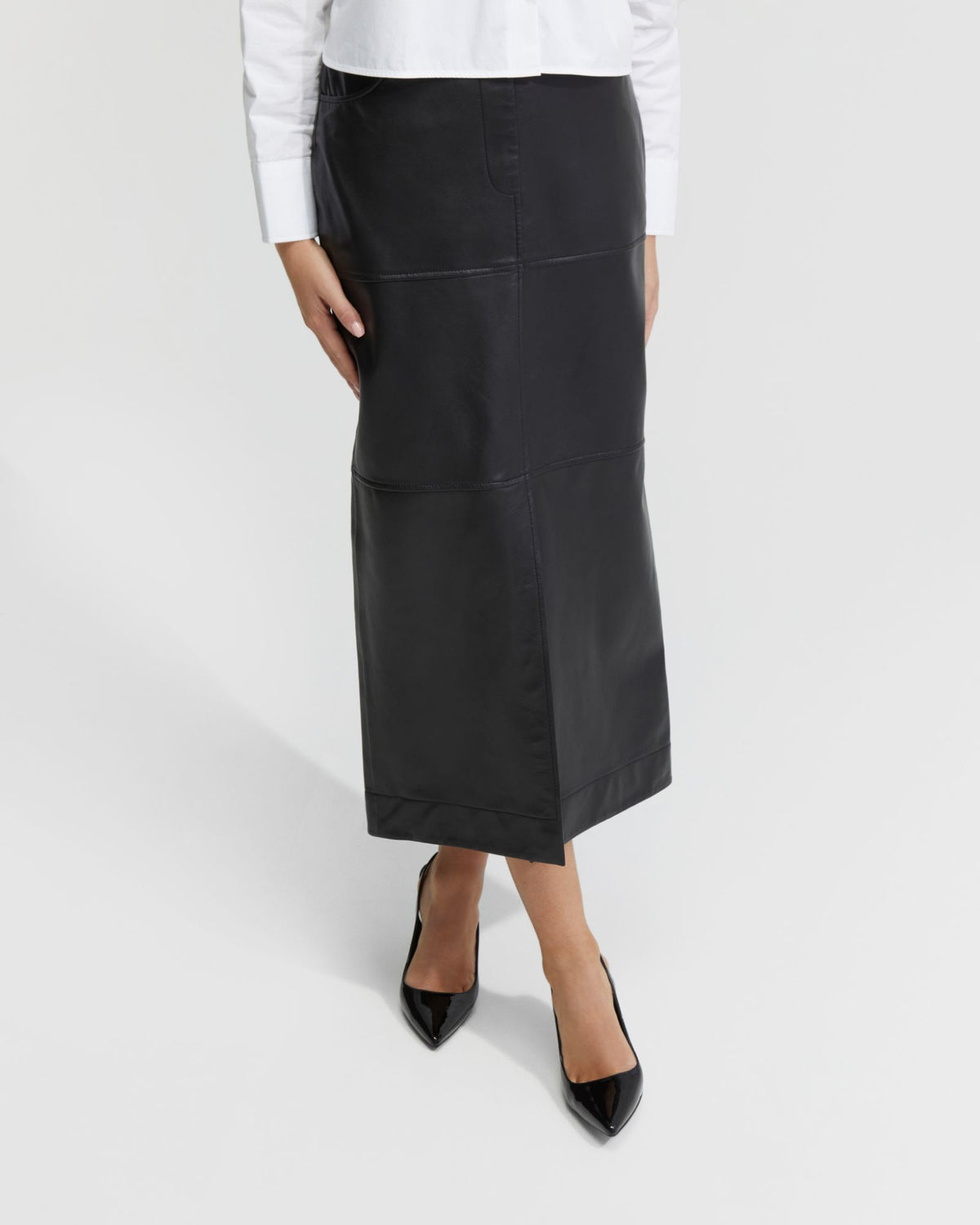 ANNA NAPPA LEATHER PENCIL SKIRT WOMENS SKIRTS