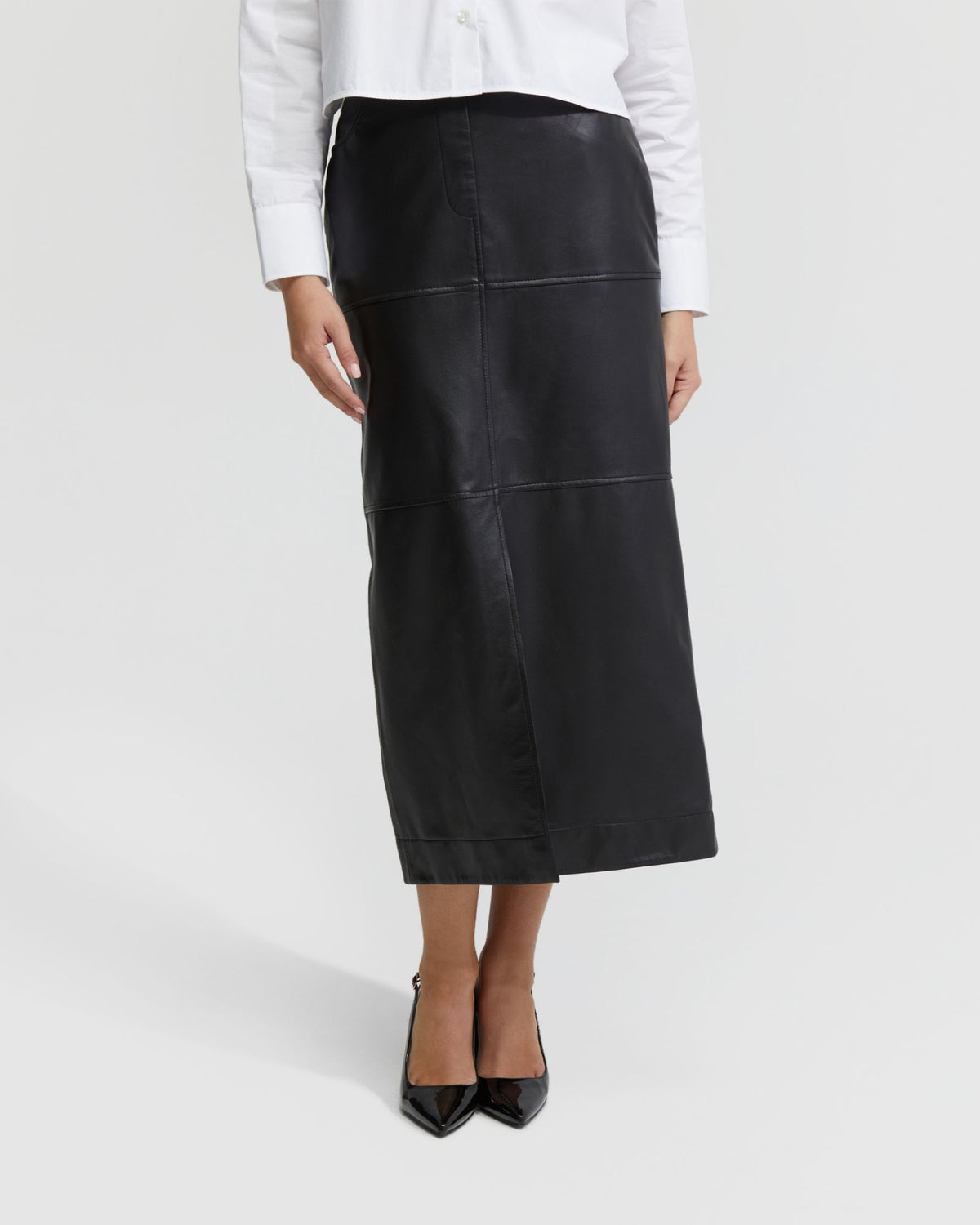 ANNA NAPPA LEATHER PENCIL SKIRT WOMENS SKIRTS