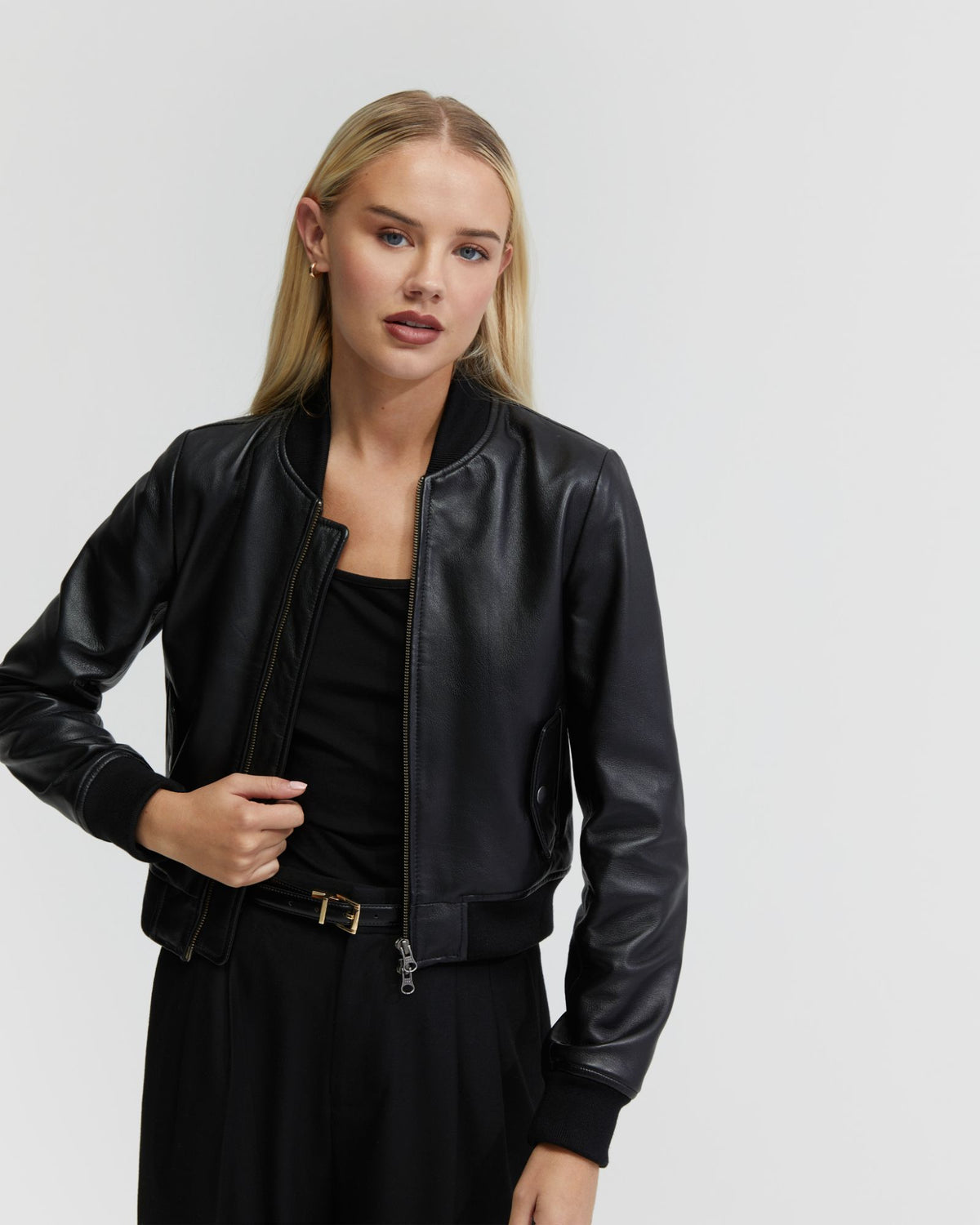 BETTY NAPPA LEATHER JACKET WOMENS SUITS JKTS COATS