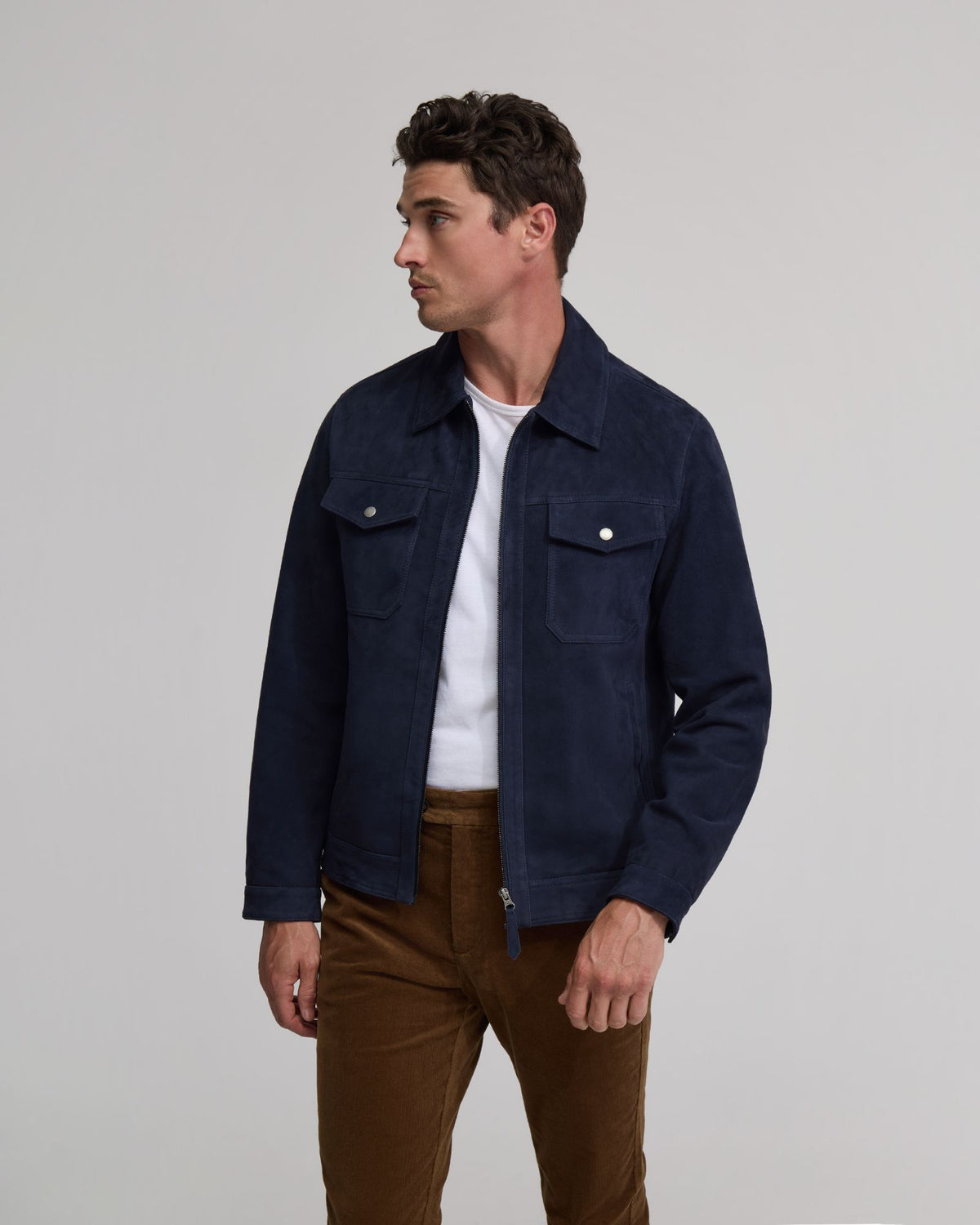 Suede Trucker Jacket MENS JACKETS AND COATS