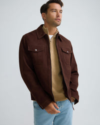 Suede Trucker Jacket MENS JACKETS AND COATS