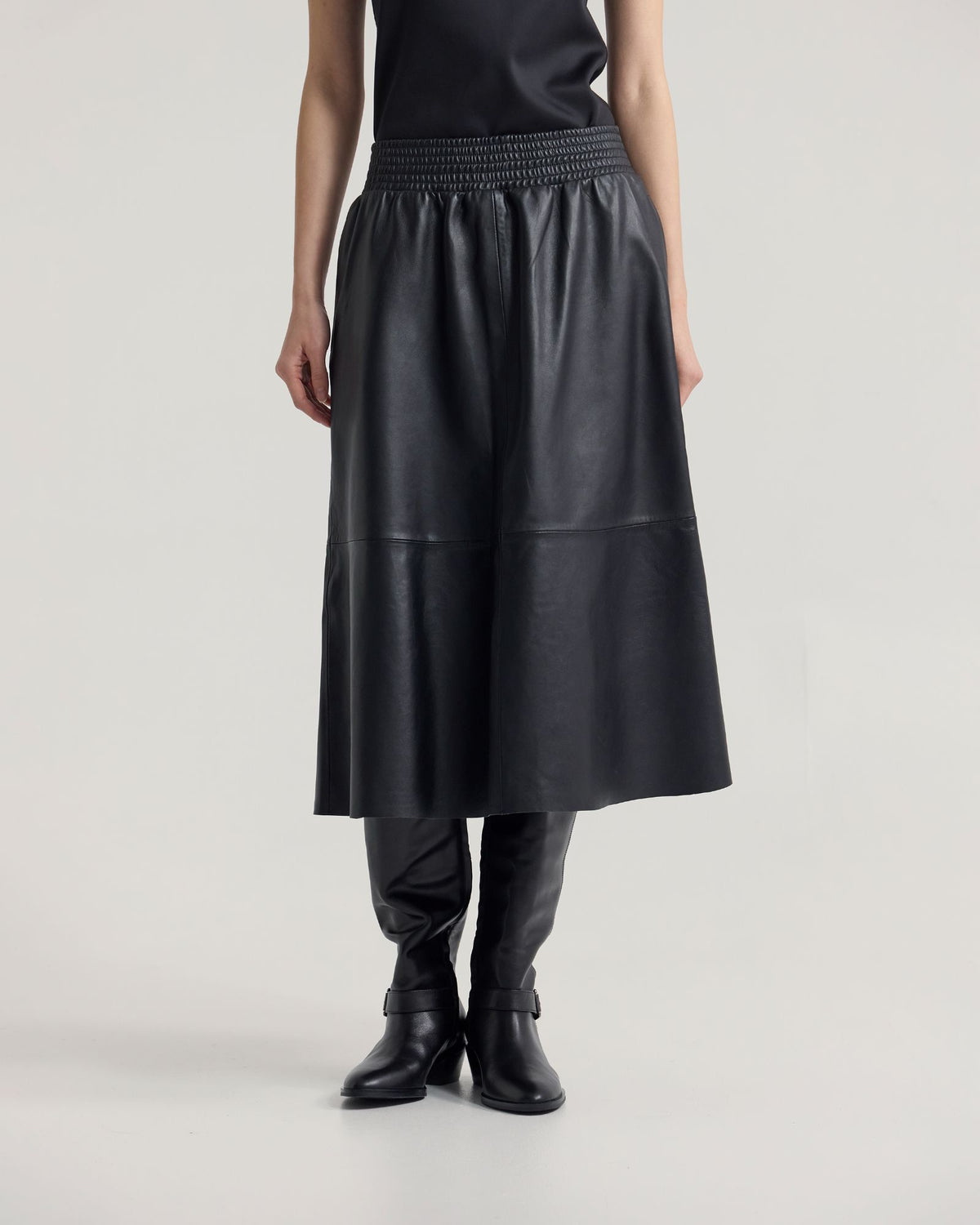 Jaya Leather Midi Skirt WOMENS SKIRTS