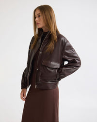 Rosie Leather Bomber