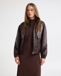 Rosie Leather Bomber