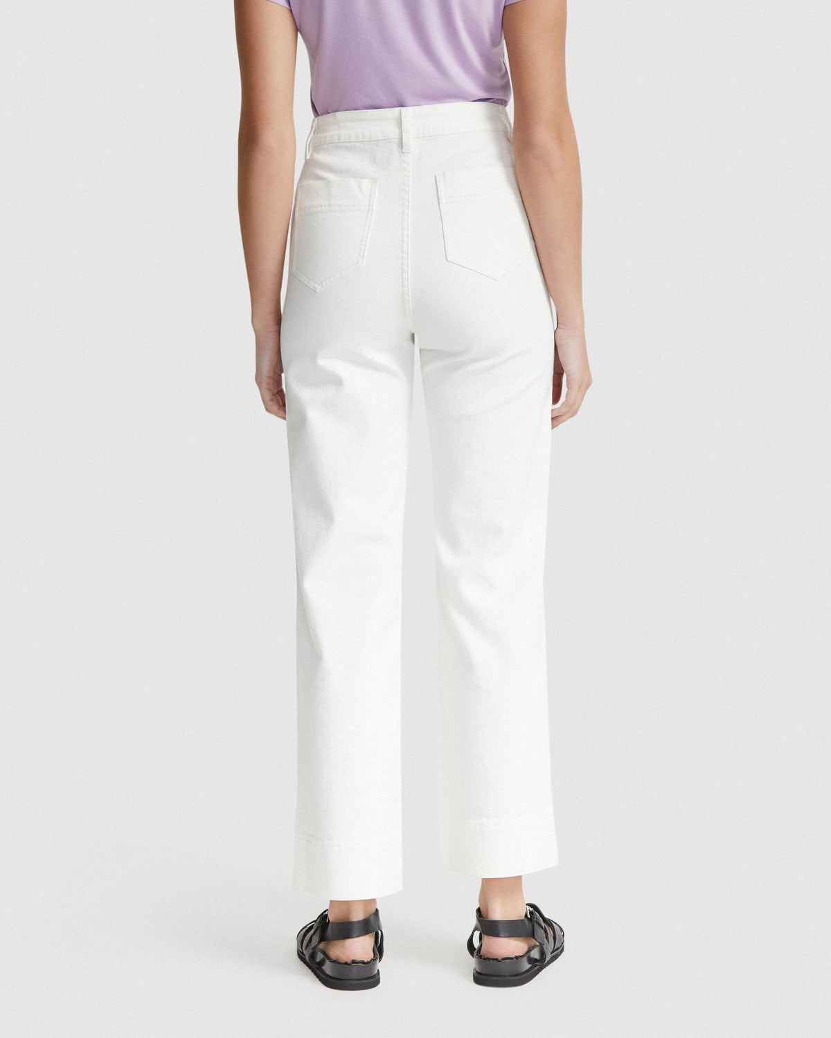 ALEXA PATCH POCKET WIDE LEG JEANS WOMENS PANTS