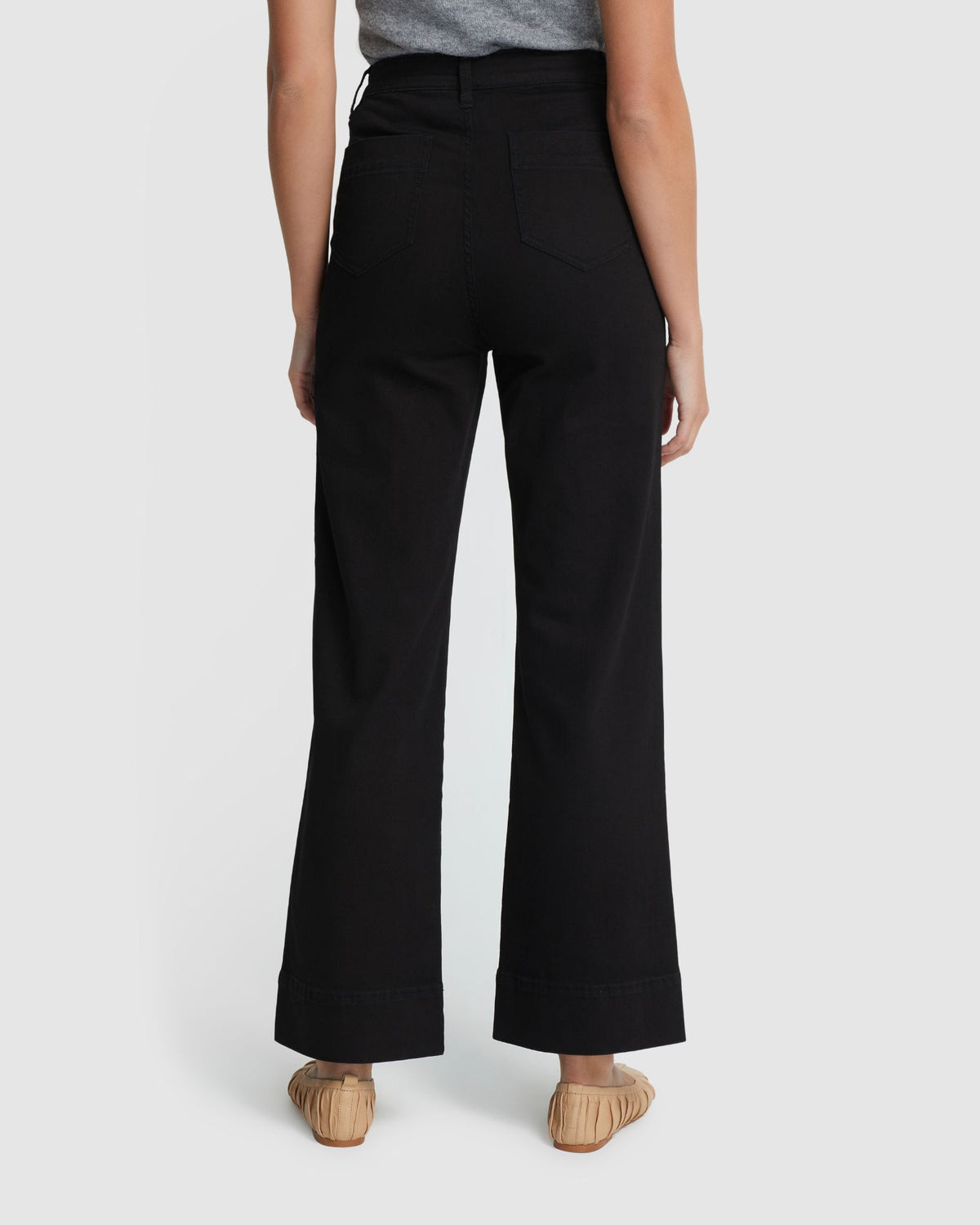 ALEXA PATCH POCKET WIDE LEG JEANS WOMENS PANTS