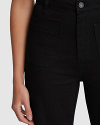 ALEXA PATCH POCKET WIDE LEG JEANS WOMENS PANTS