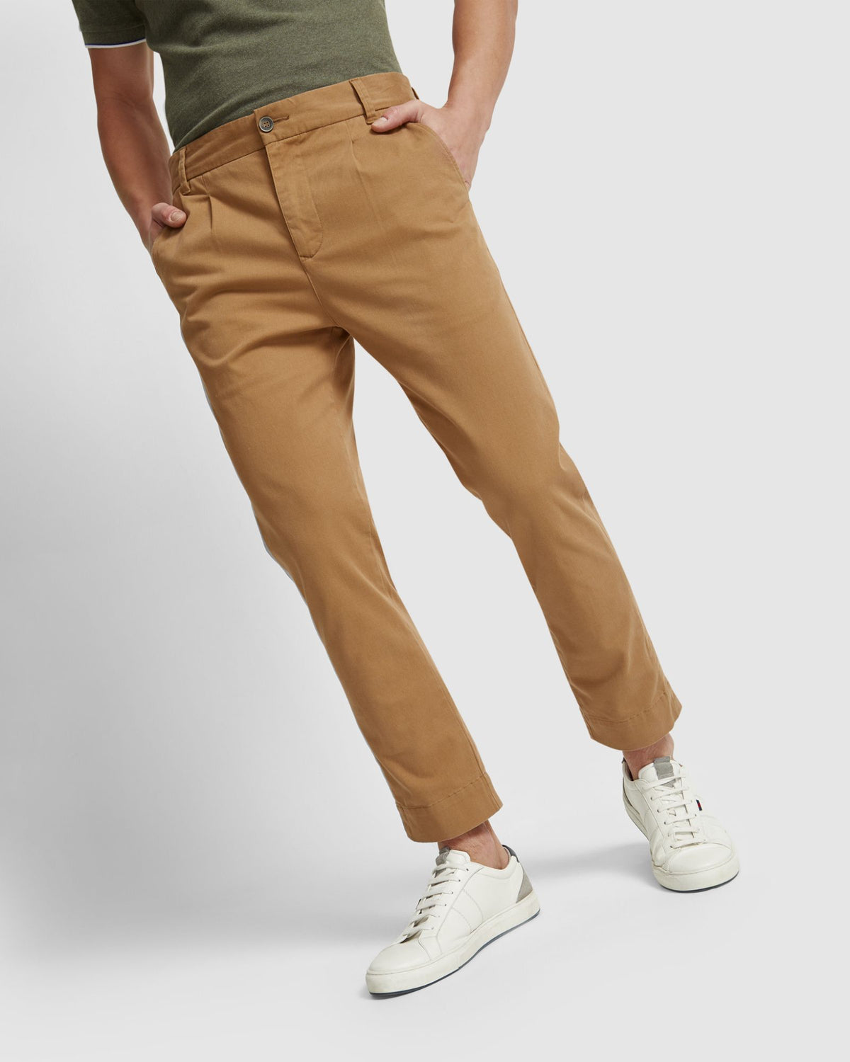RYAN ORGANIC COTTON CUFFED CHINO MENS TROUSERS