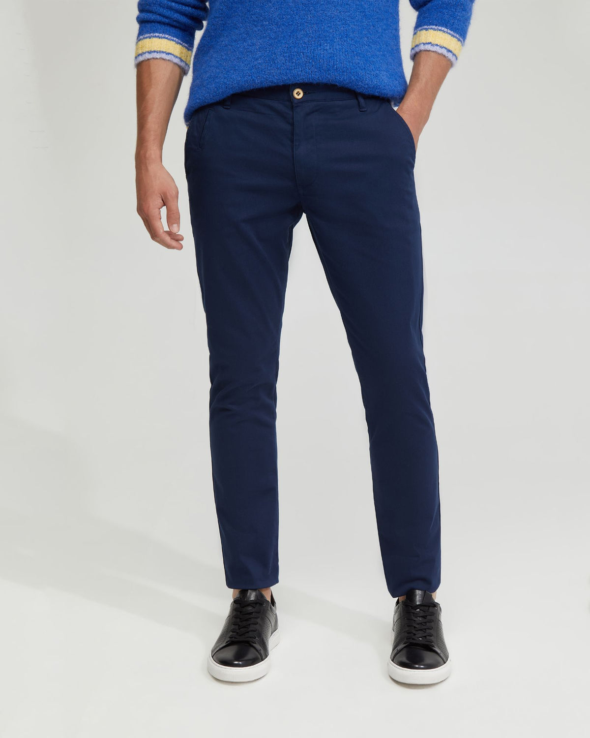 STRETCH SKINNY FIT ORGANIC COTTON CHINOS MENS TROUSERS