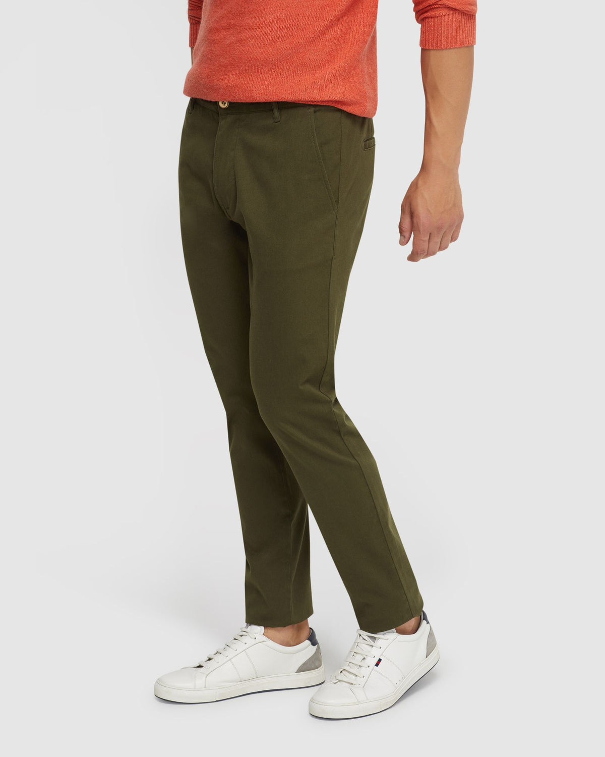 STRETCH SKINNY FIT ORGANIC COTTON CHINOS MENS TROUSERS