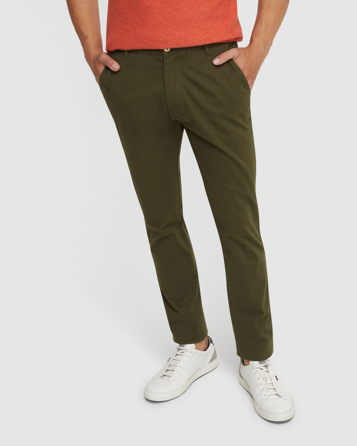 STRETCH SKINNY FIT ORGANIC COTTON CHINOS MENS TROUSERS