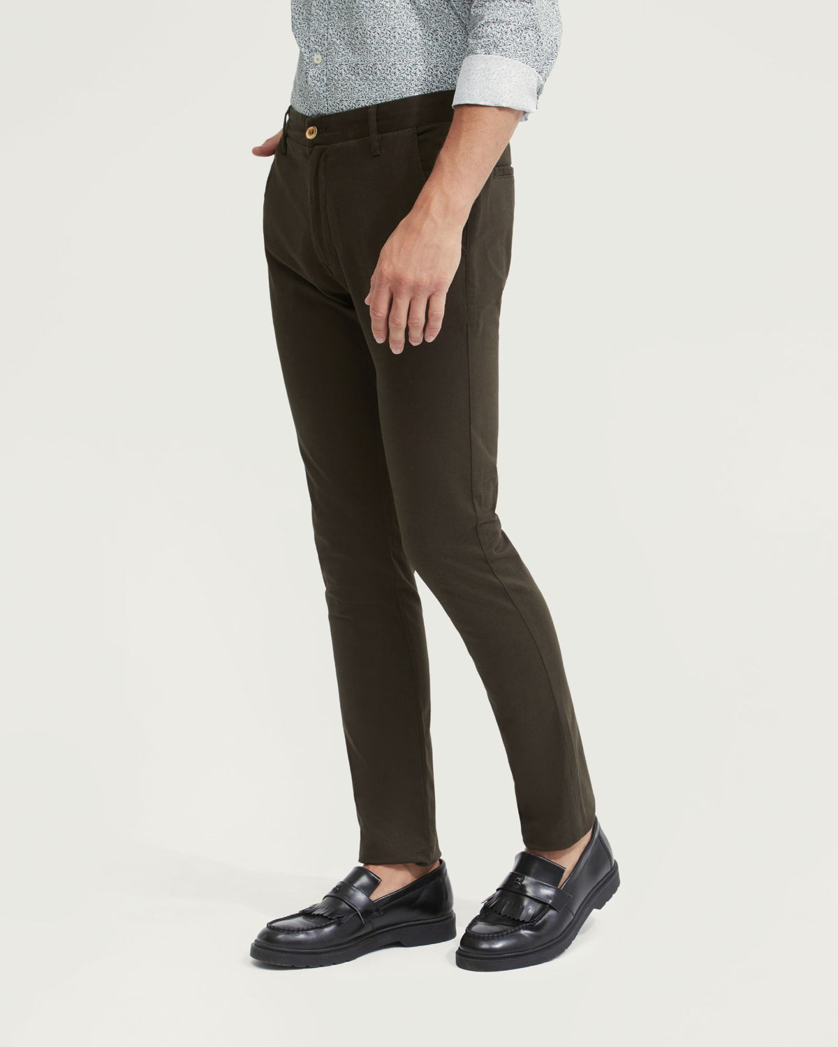 STRETCH SKINNY FIT ORGANIC COTTON CHINOS MENS TROUSERS