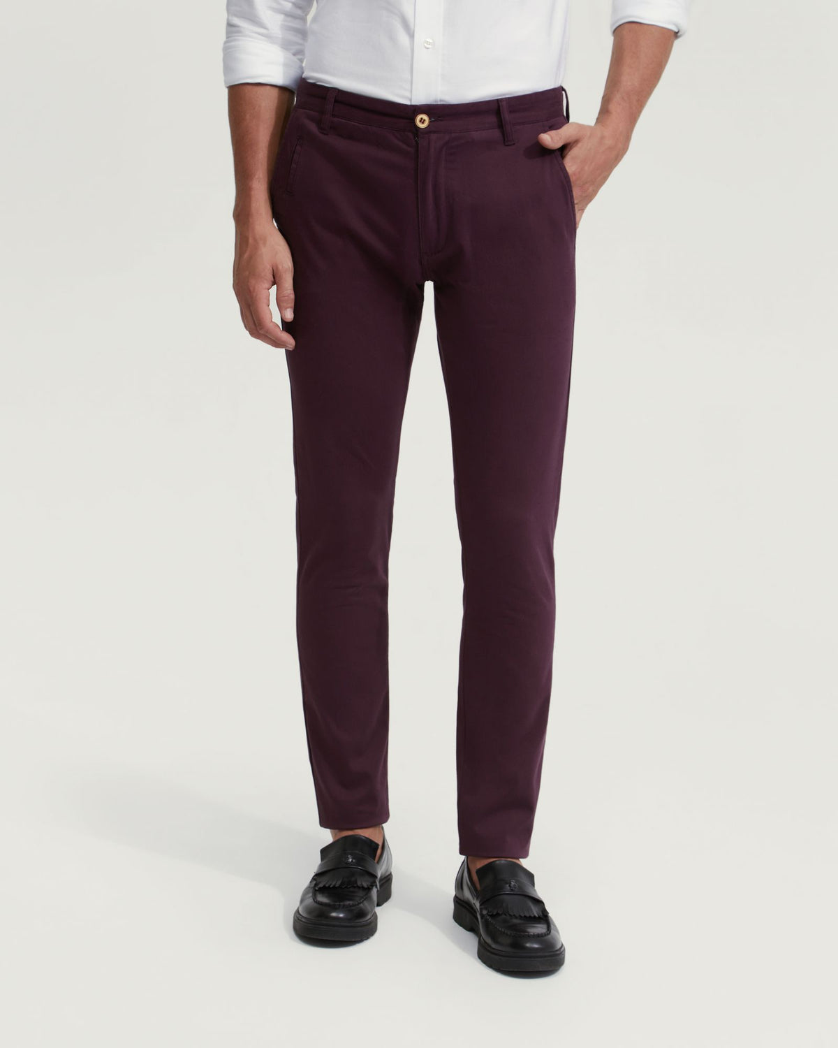 STRETCH SKINNY FIT ORGANIC COTTON CHINOS MENS TROUSERS