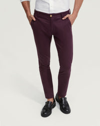 STRETCH SKINNY FIT ORGANIC COTTON CHINOS MENS TROUSERS