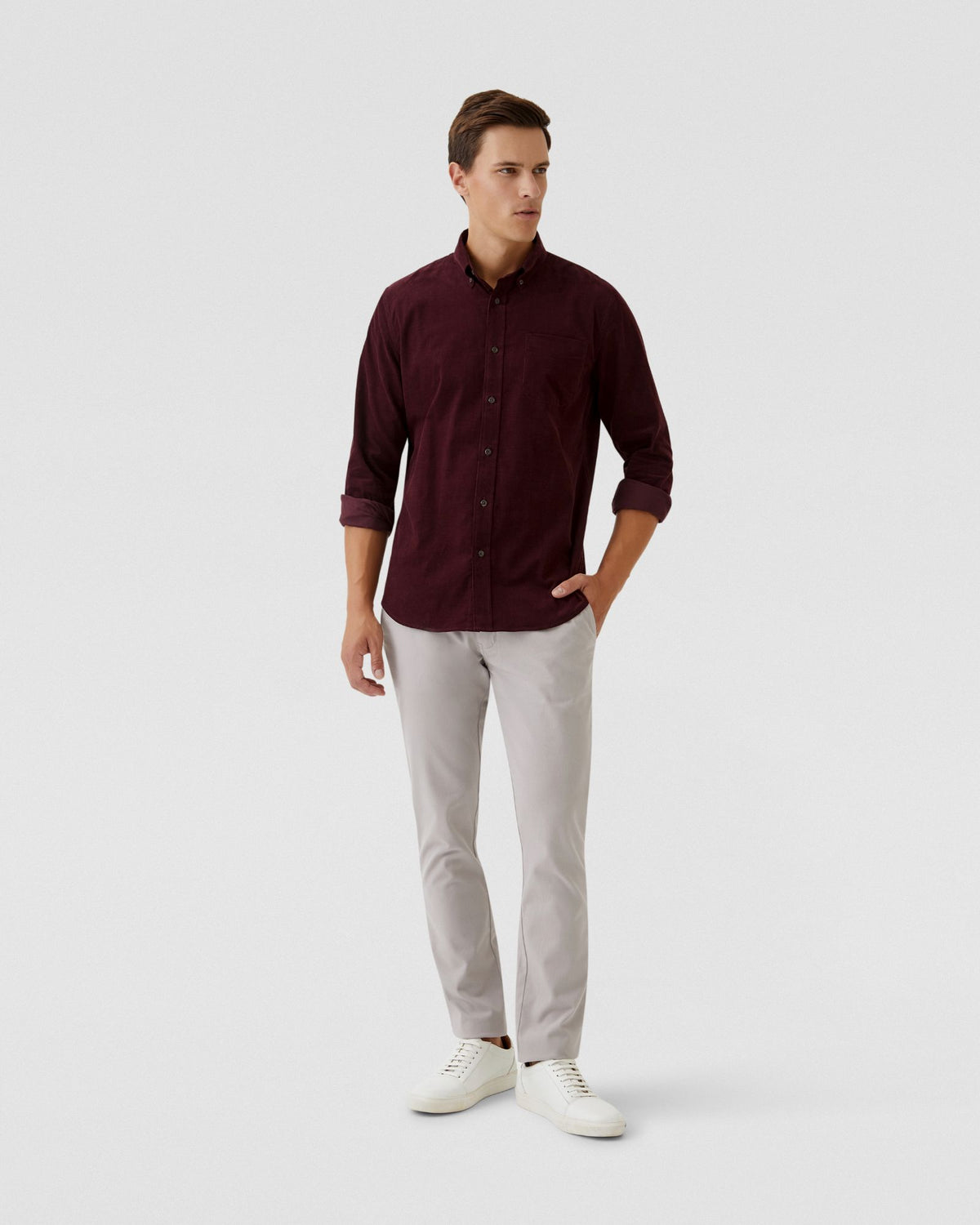 STRETCH SKINNY FIT ORGANIC COTTON CHINOS MENS TROUSERS