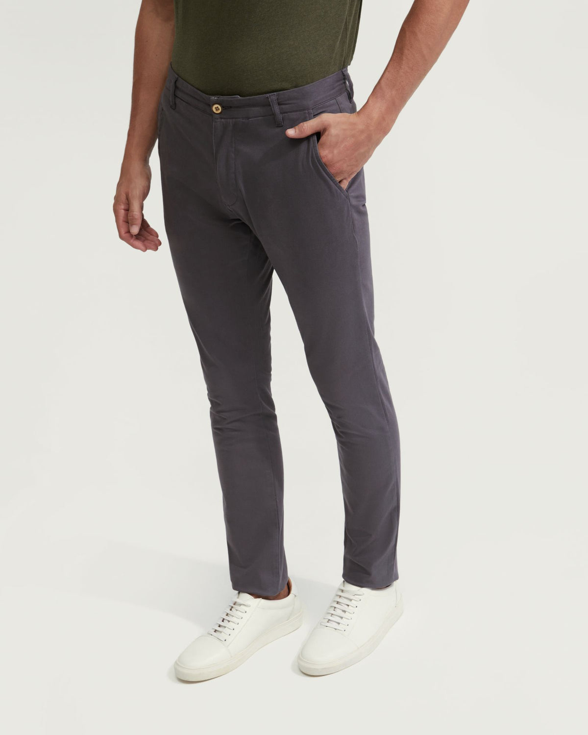 STRETCH SKINNY FIT ORGANIC COTTON CHINOS MENS TROUSERS