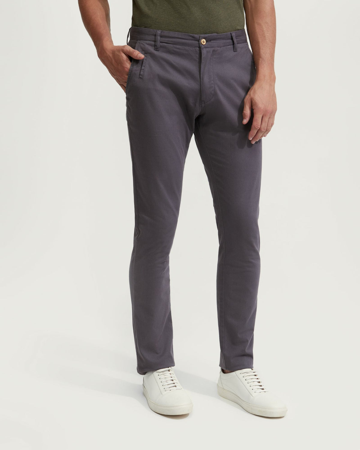 STRETCH SKINNY FIT ORGANIC COTTON CHINOS MENS TROUSERS