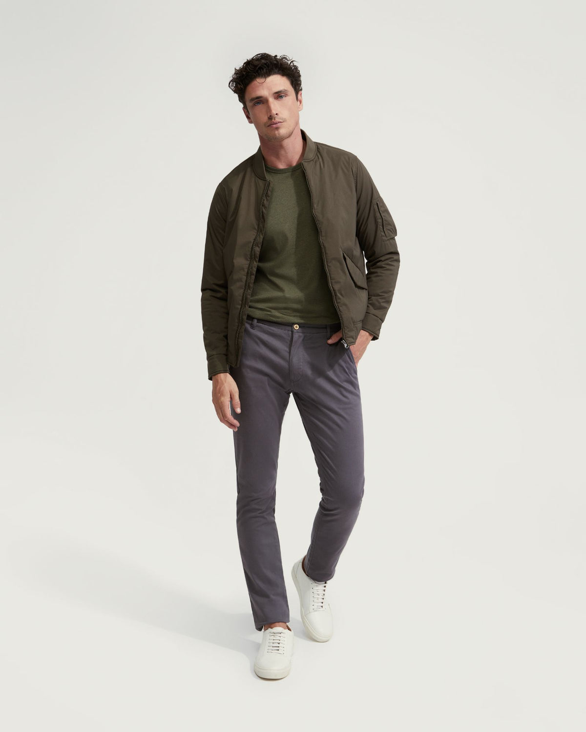 STRETCH SKINNY FIT ORGANIC COTTON CHINOS MENS TROUSERS