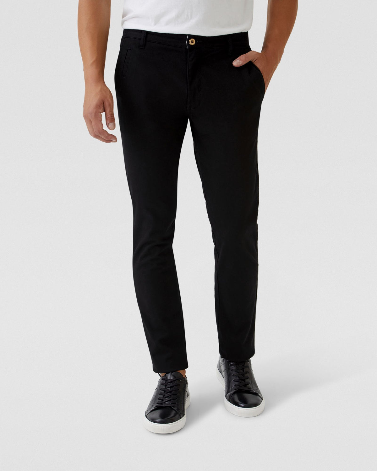 STRETCH SKINNY FIT ORGANIC COTTON CHINOS MENS TROUSERS