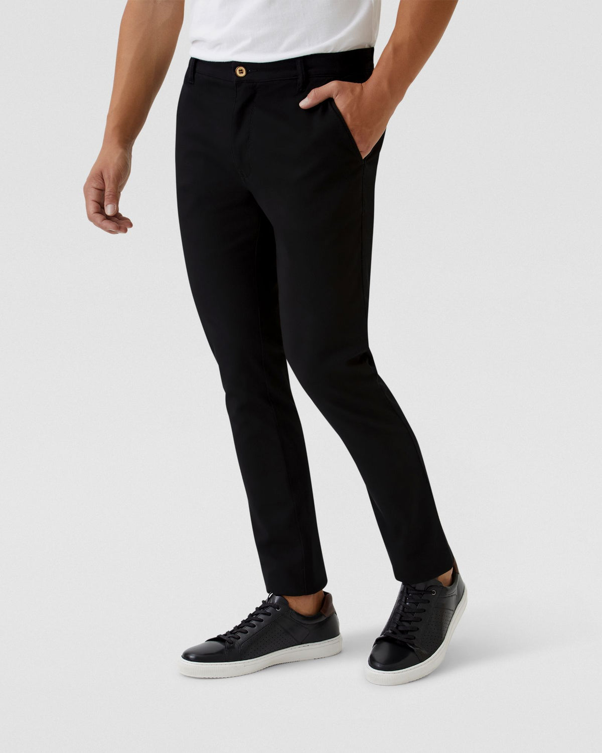 STRETCH SKINNY FIT ORGANIC COTTON CHINOS MENS TROUSERS