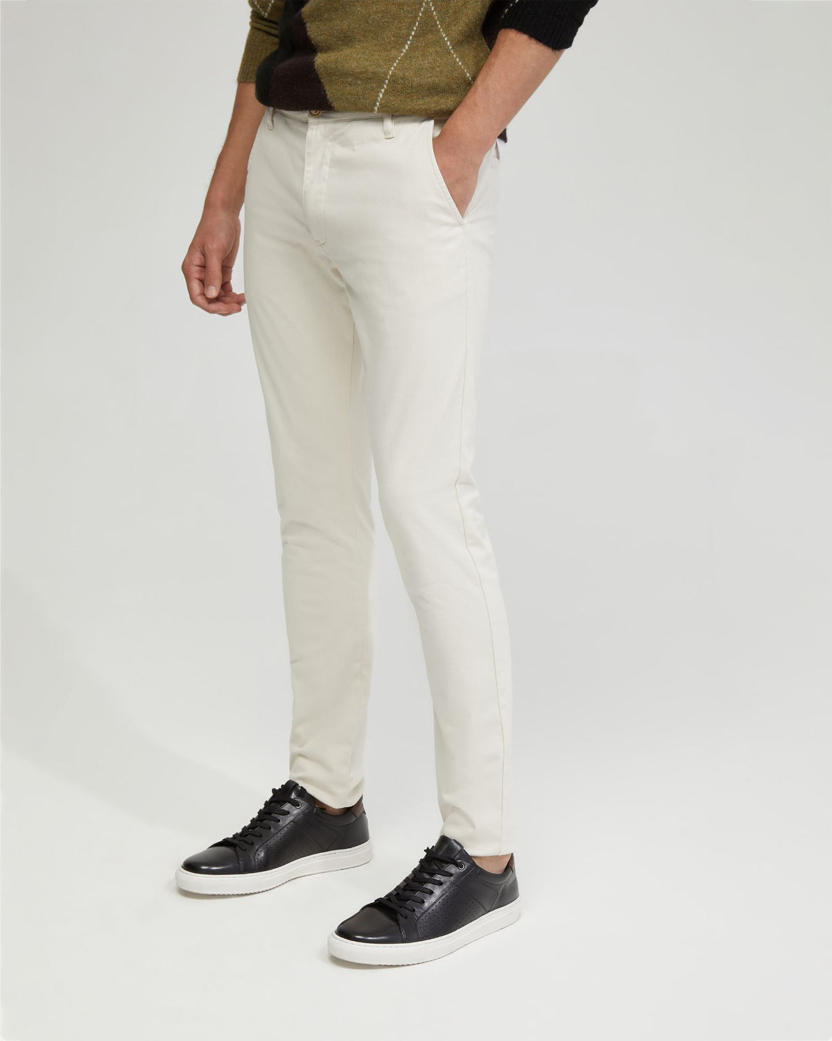 STRETCH SKINNY FIT ORGANIC COTTON CHINOS MENS TROUSERS