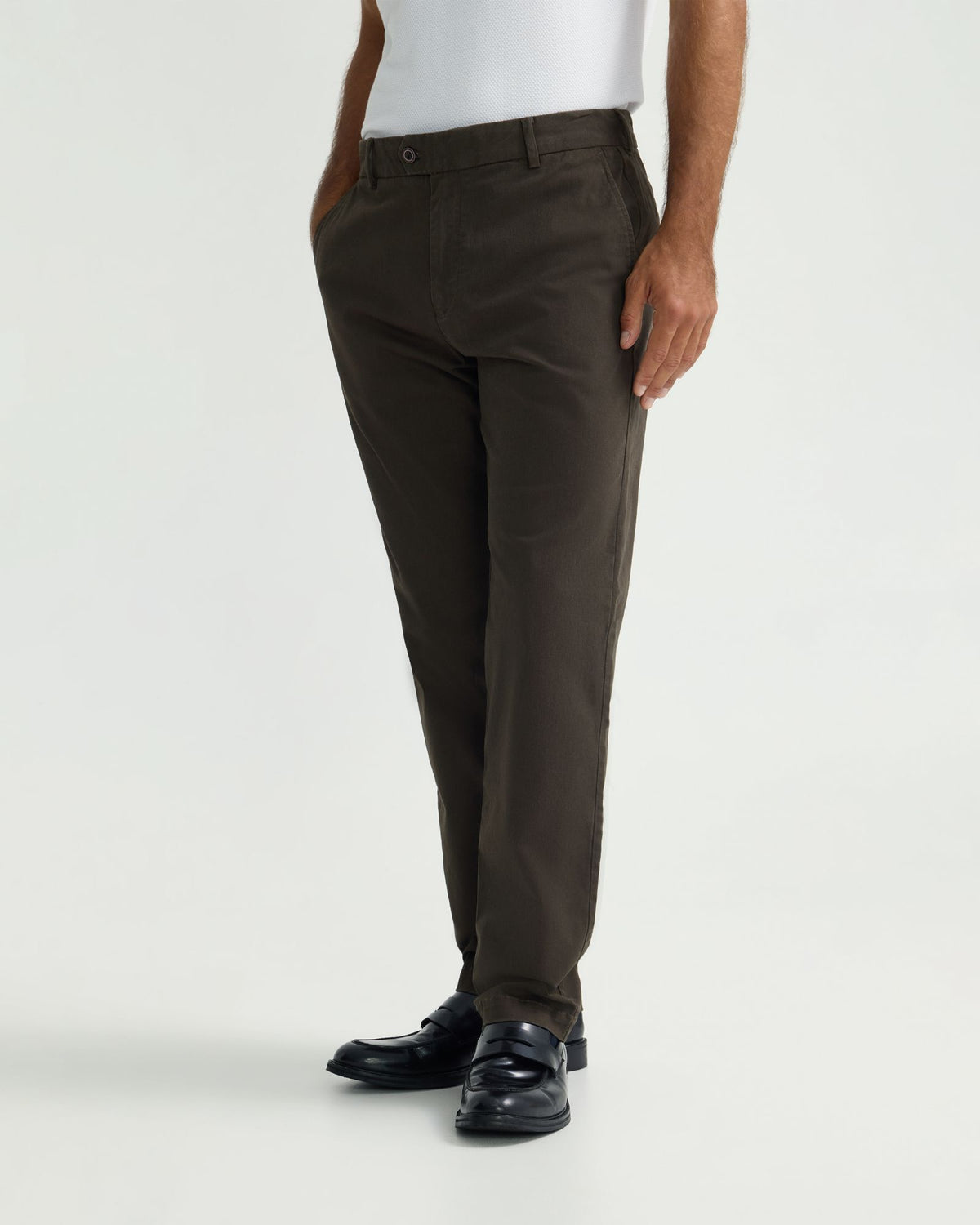 Relaxed Fit Stretch Cotton Chino MENS TROUSERS