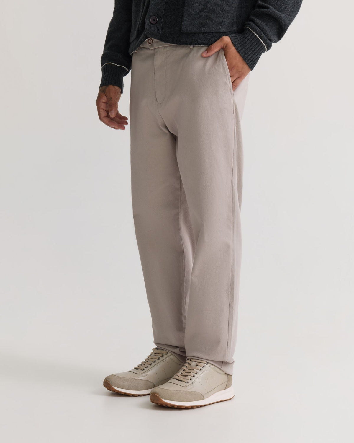 Relaxed Fit Stretch Cotton Chino MENS TROUSERS