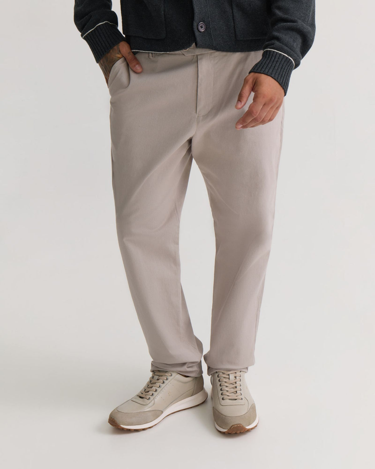 Relaxed Fit Stretch Cotton Chino MENS TROUSERS