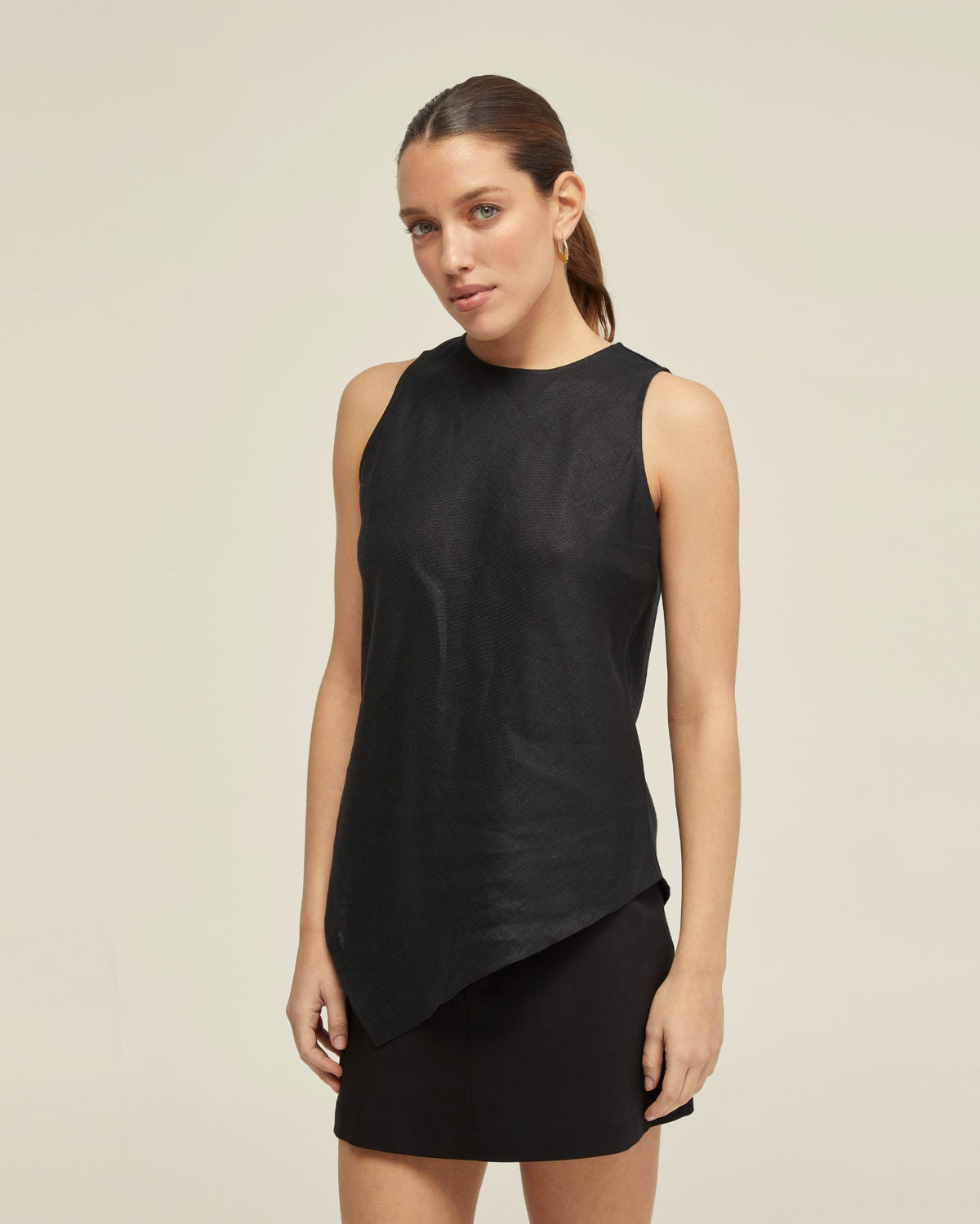 ELOUISE LINEN TOP WOMENS TOPS