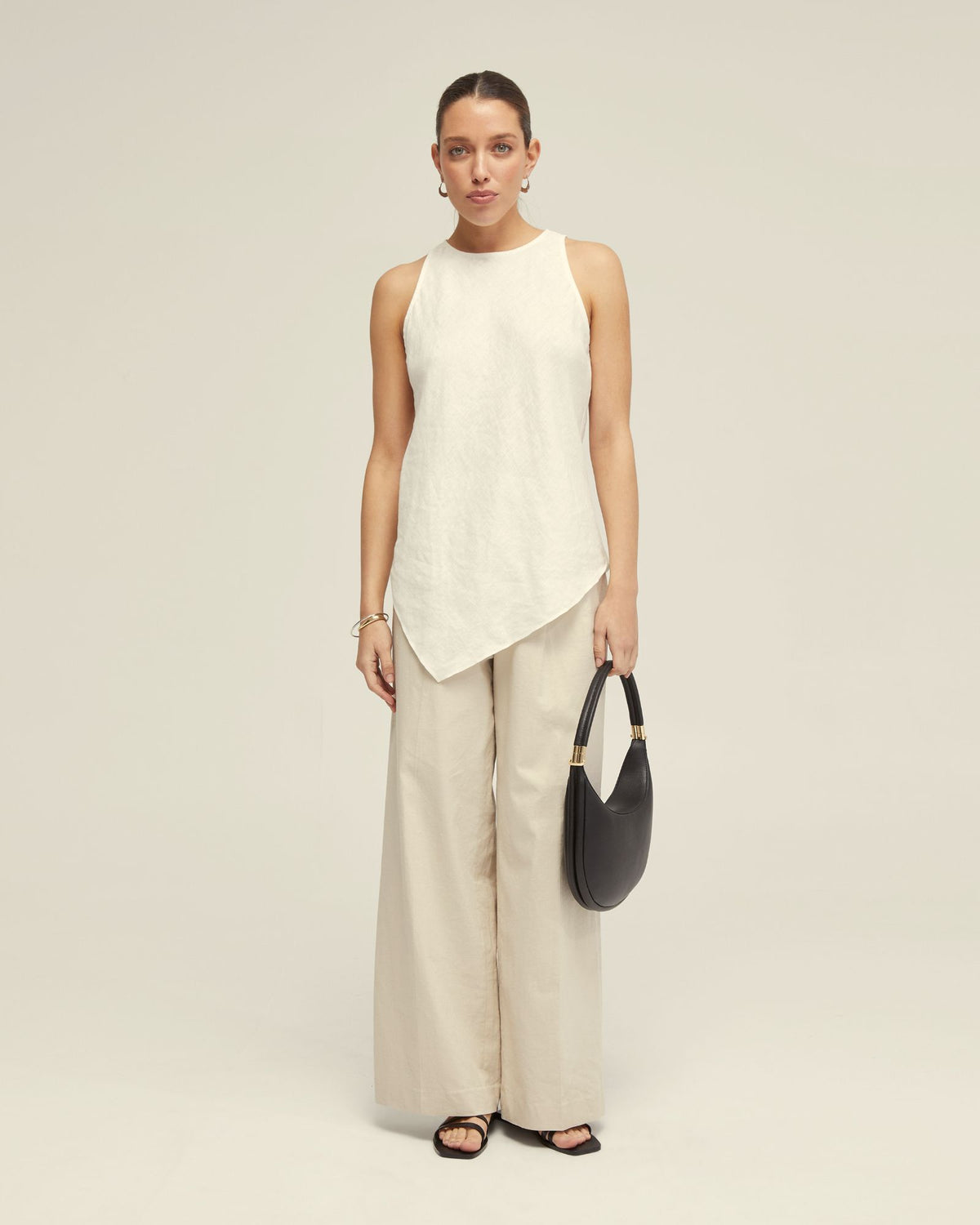 ELOUISE LINEN TOP WOMENS TOPS