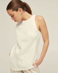 ELOUISE LINEN TOP WOMENS TOPS