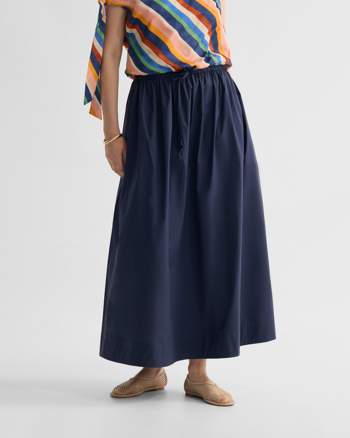 Olive Cotton Maxi Skirt WOMENS SKIRTS