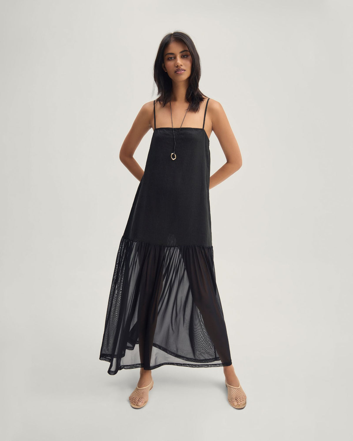 Kristel Linen And Mesh Dress WOMENS DRESSES