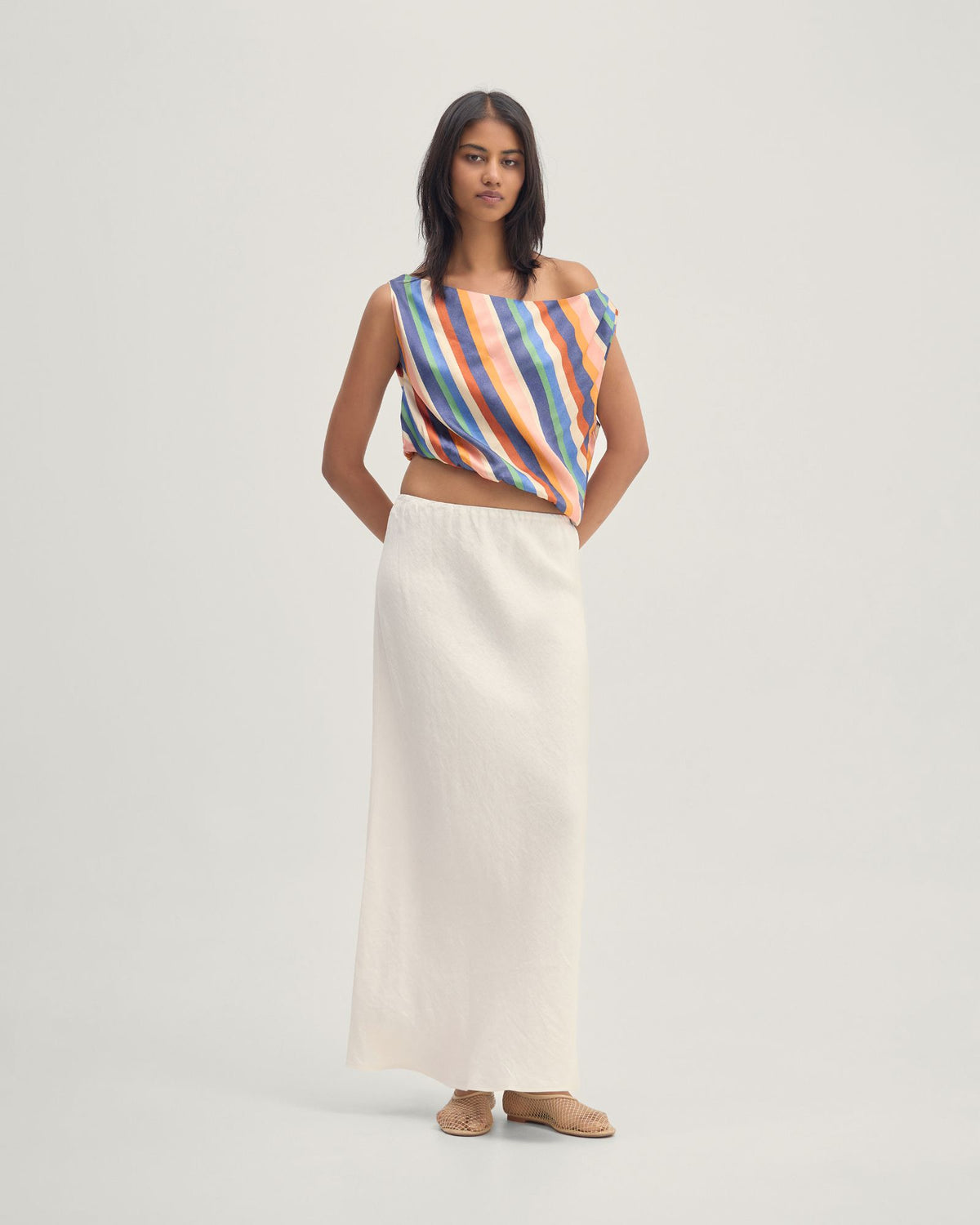 Kacie Linen Bias Skirt WOMENS SKIRTS