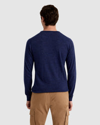 MERINO CREW NECK KNITTED PULLOVER MENS KNITWEAR