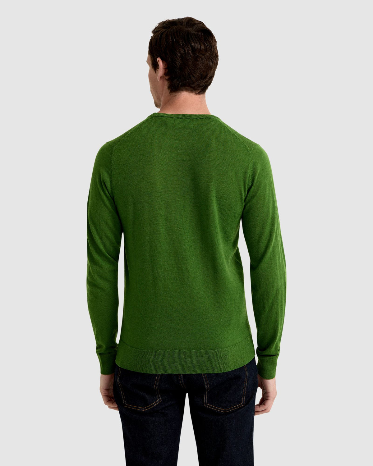MERINO CREW NECK KNITTED PULLOVER MENS KNITWEAR