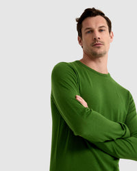 MERINO CREW NECK KNITTED PULLOVER MENS KNITWEAR