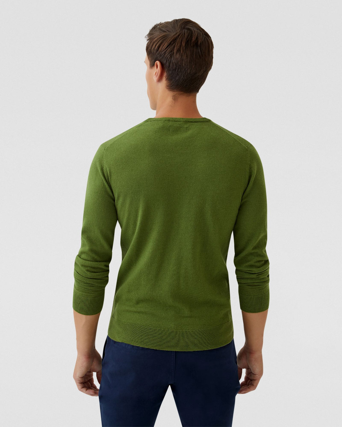 V-NECK PURE MERINO WOOL KNIT MENS KNITWEAR