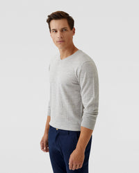 V-NECK PURE MERINO WOOL KNIT MENS KNITWEAR