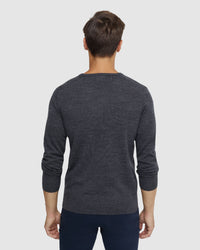 V-NECK PURE MERINO WOOL KNIT MENS KNITWEAR