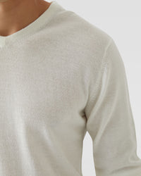 V-NECK PURE MERINO WOOL KNIT MENS KNITWEAR