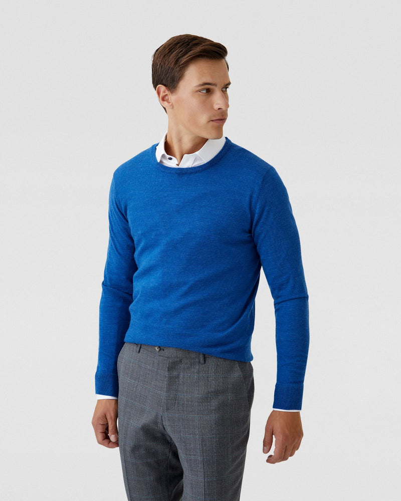 CREW NECK MERINO WOOL KNIT MENS KNITWEAR