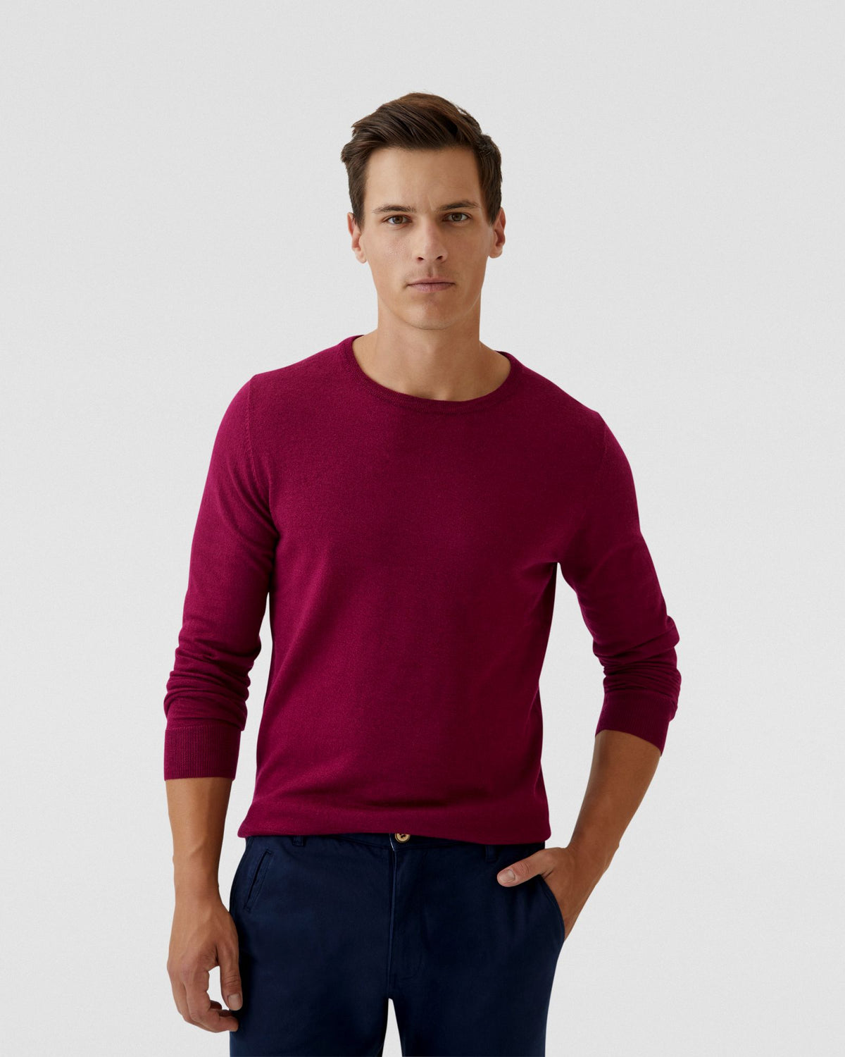 CREW NECK MERINO WOOL KNIT MENS KNITWEAR