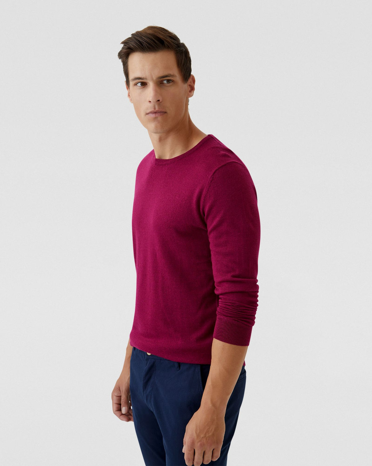 CREW NECK MERINO WOOL KNIT MENS KNITWEAR