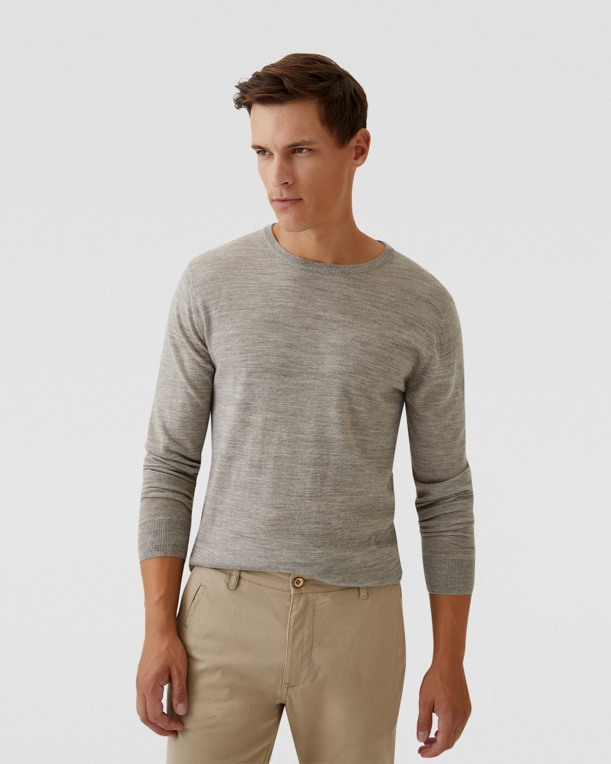 CREW NECK MERINO WOOL KNIT MENS KNITWEAR