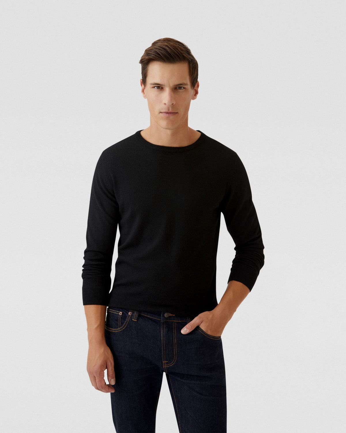 CREW NECK MERINO WOOL KNIT MENS KNITWEAR