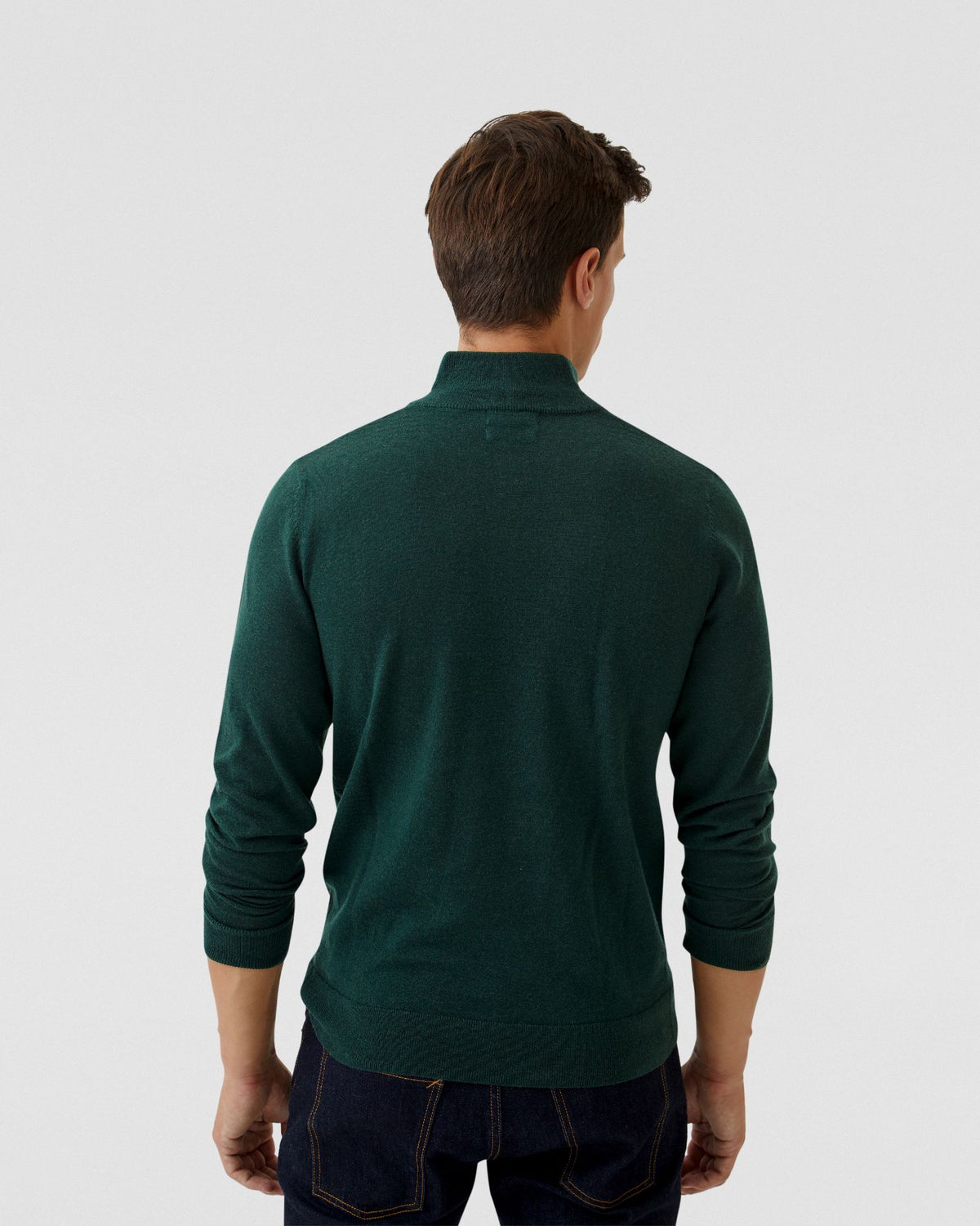ZIP NECK MERINO WOOL KNIT MENS KNITWEAR